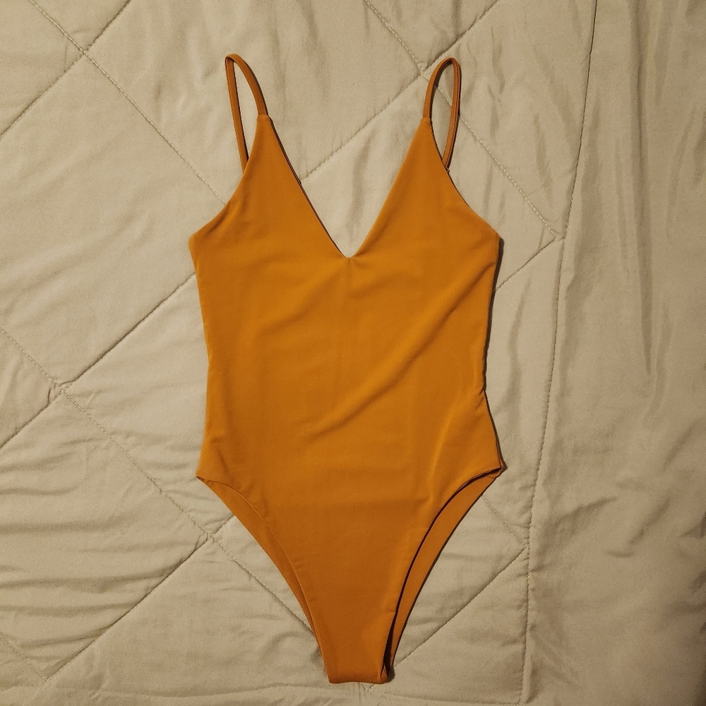 Gemini Mountain Swimwear Bodysuit in Honey Size Medium